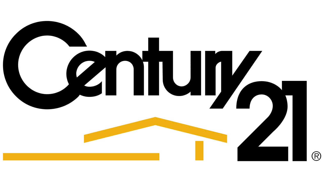 Le logo Century 21 avec une maison en arrière-plan.